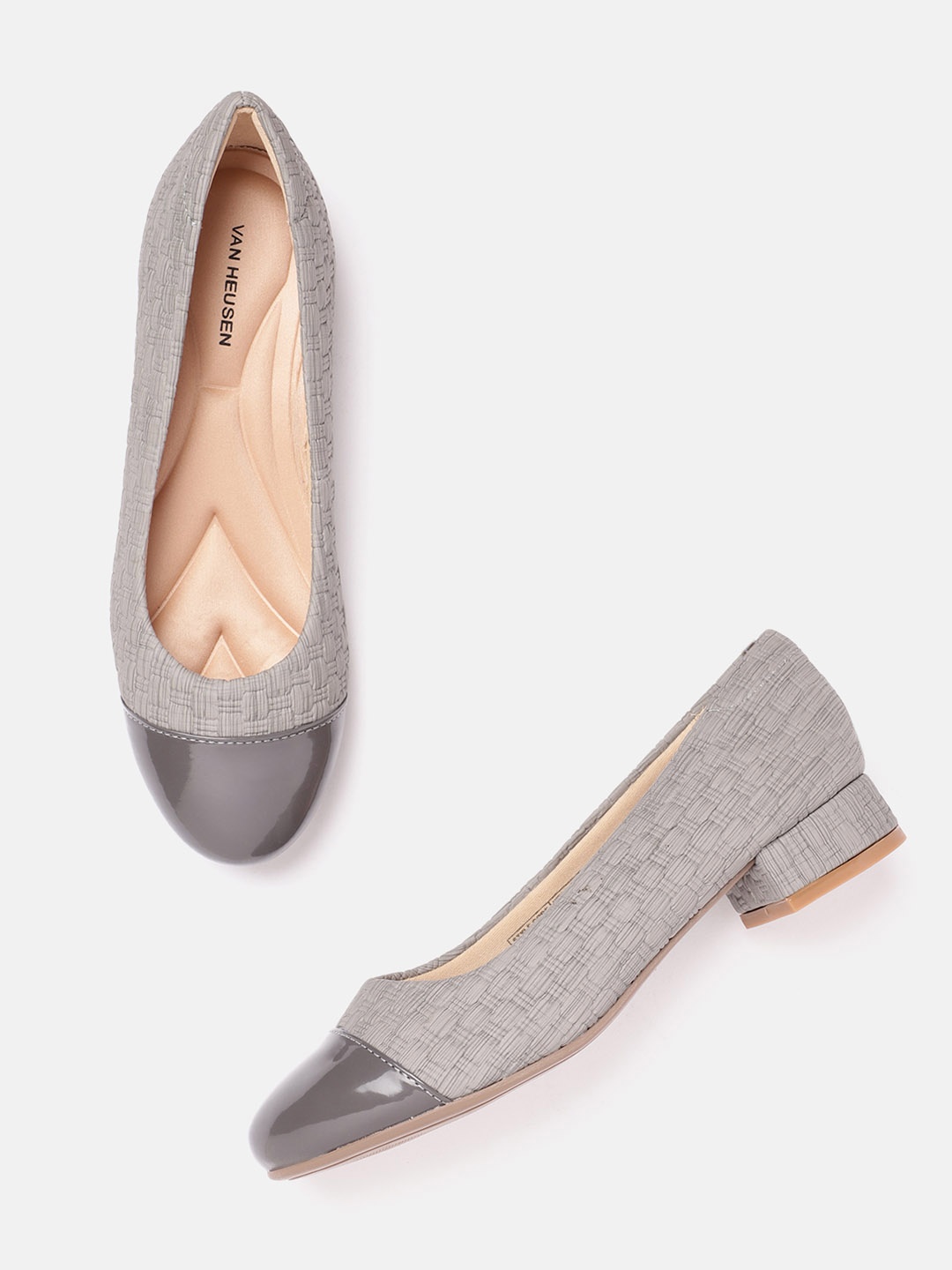 

Van Heusen Women Textured Ballerinas, Grey