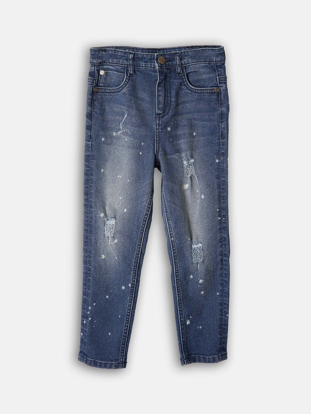 

Angel & Rocket Boys Slim Fit Mildly Distressed Light Fade Stretchable Jeans, Blue