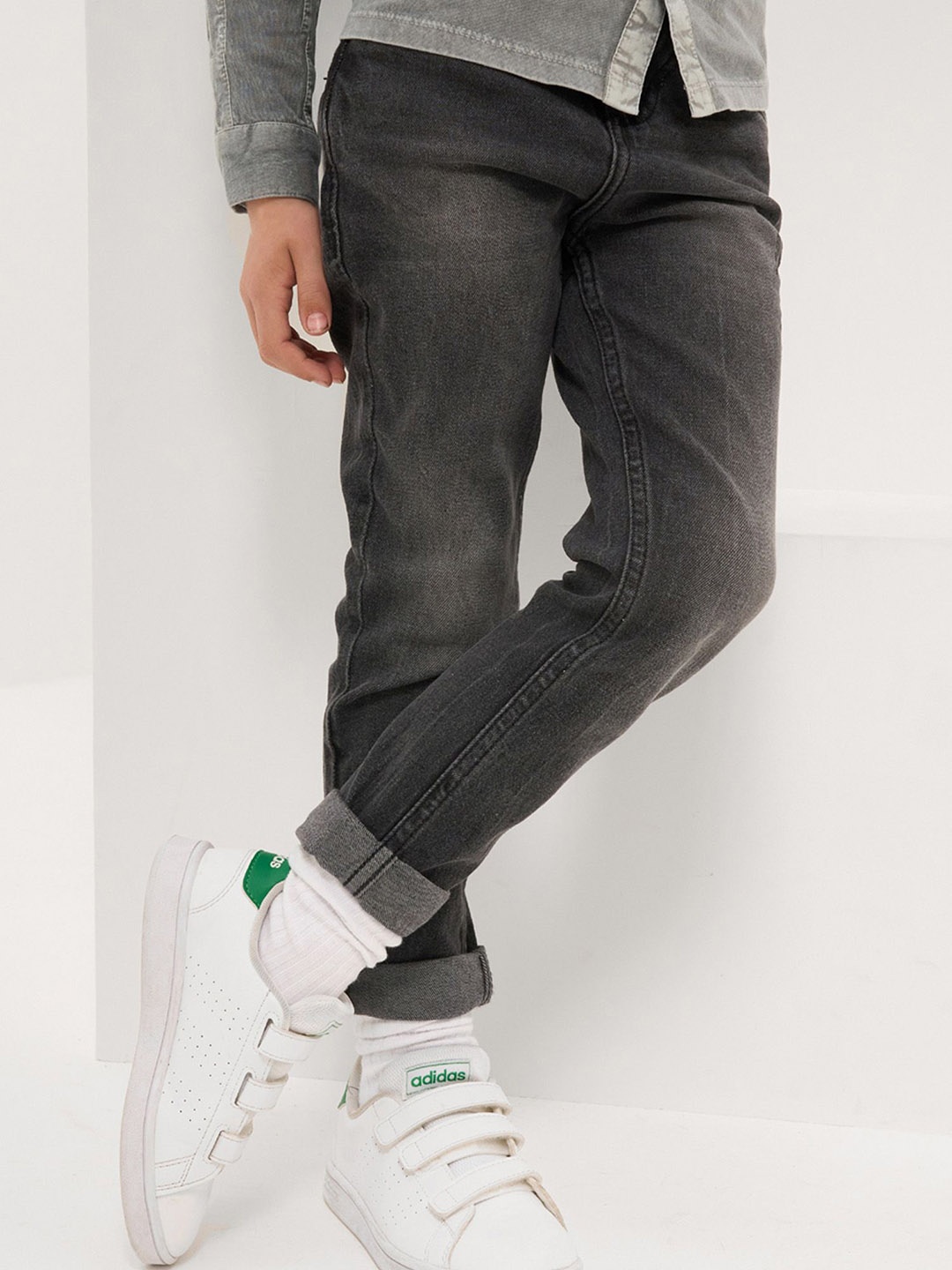 

Angel & Rocket Boys Slim Fit Heavy Fade Stretchable Jeans, Grey