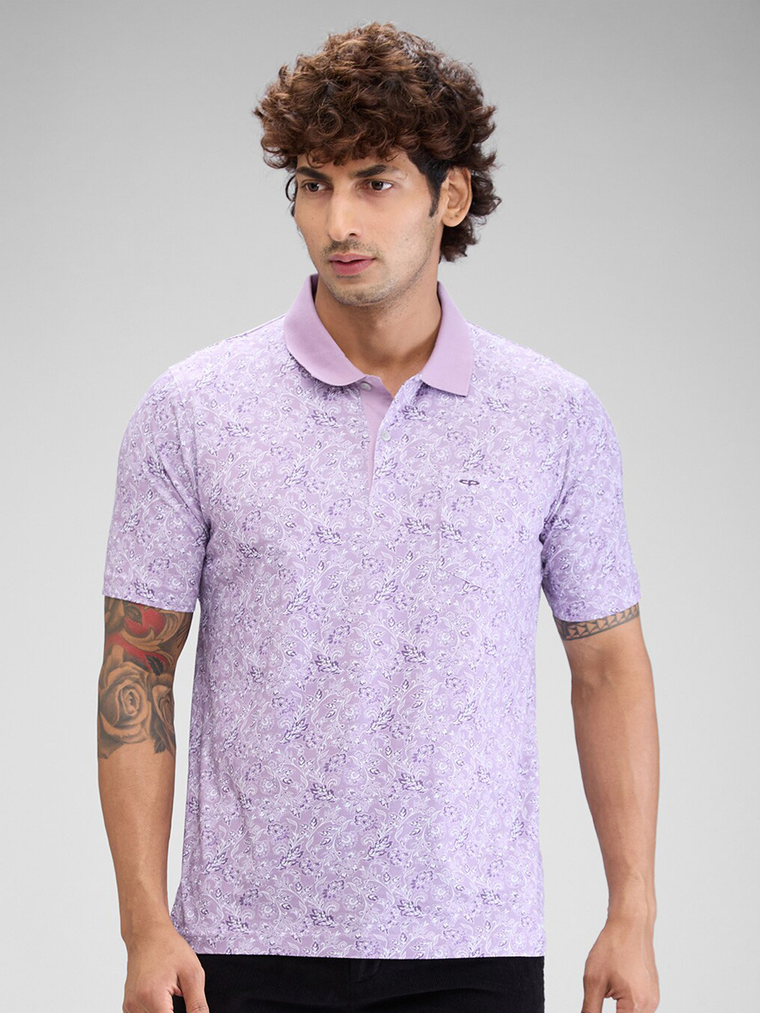 

ColorPlus Men Polo Collar Pockets T-shirt, Violet