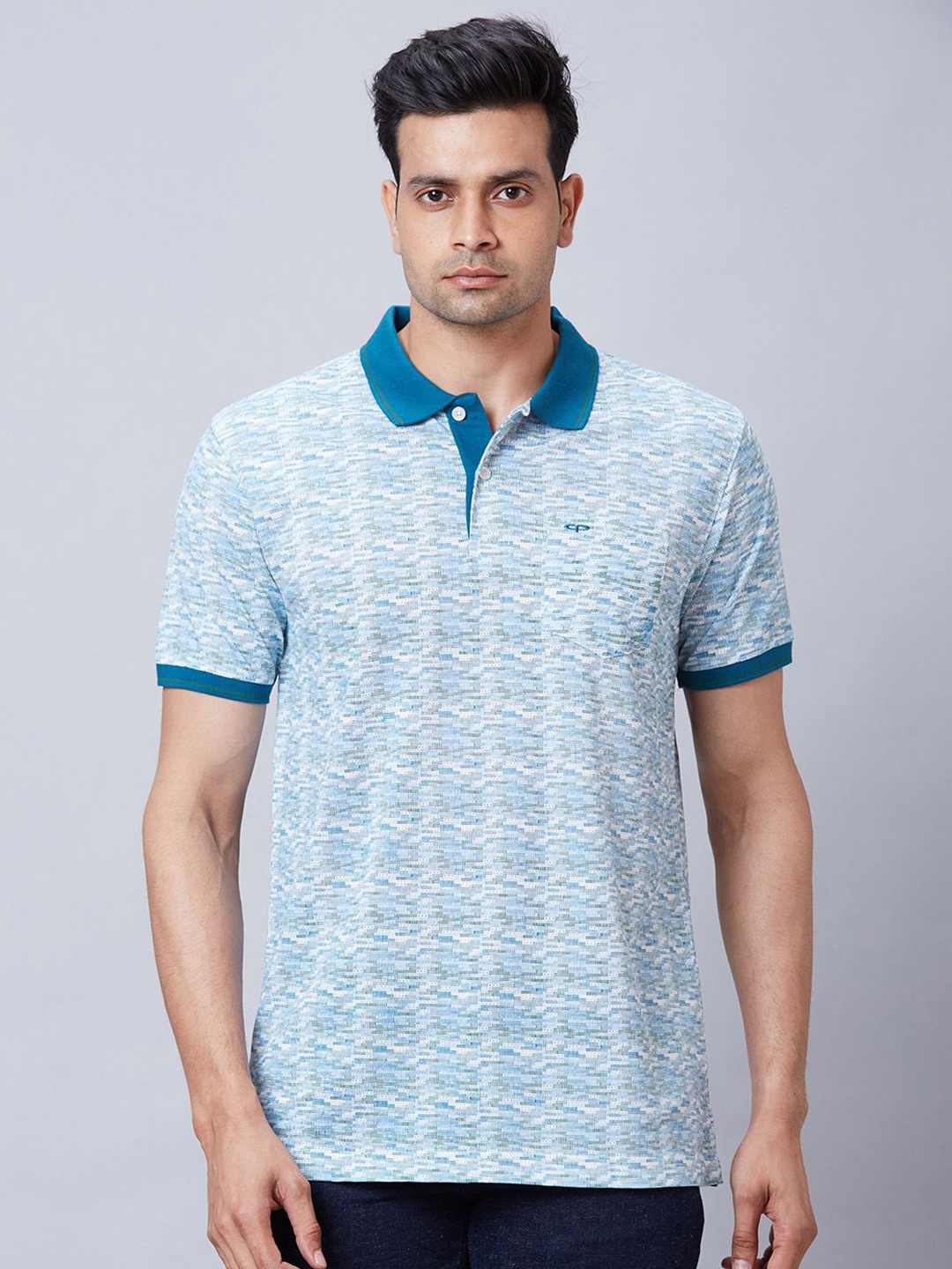 

ColorPlus Men Polo Collar Pockets T-shirt, Blue