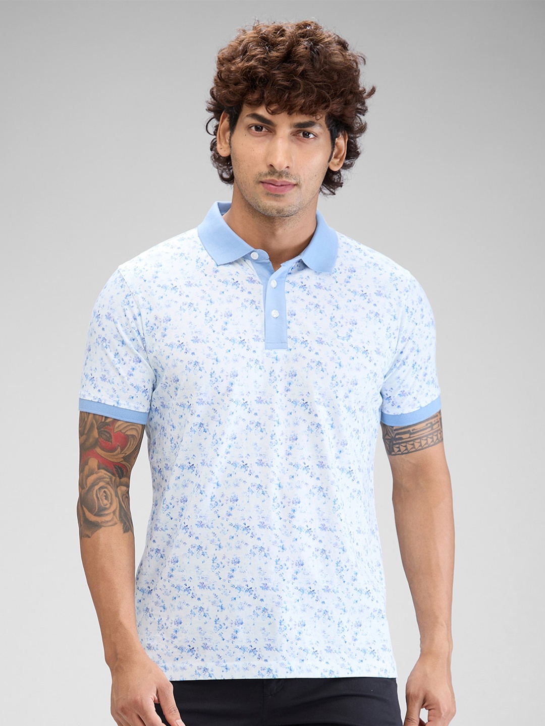 

ColorPlus Men Polo Collar Pockets T-shirt, Blue