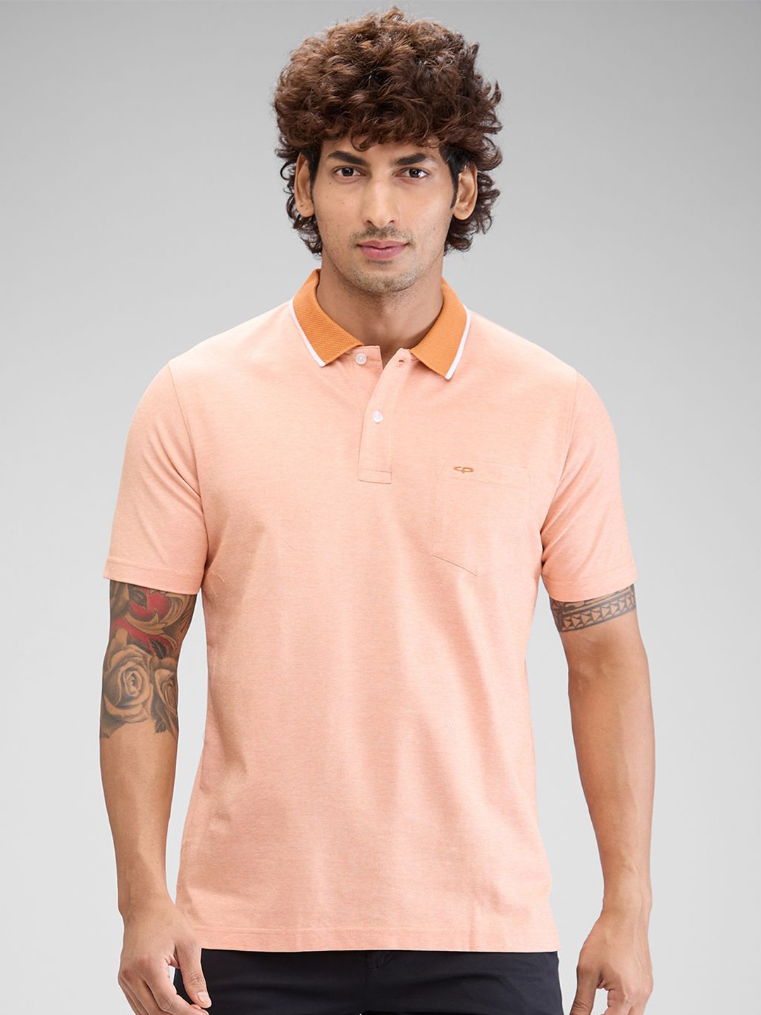 

ColorPlus Men Polo Collar Pockets T-shirt, Orange
