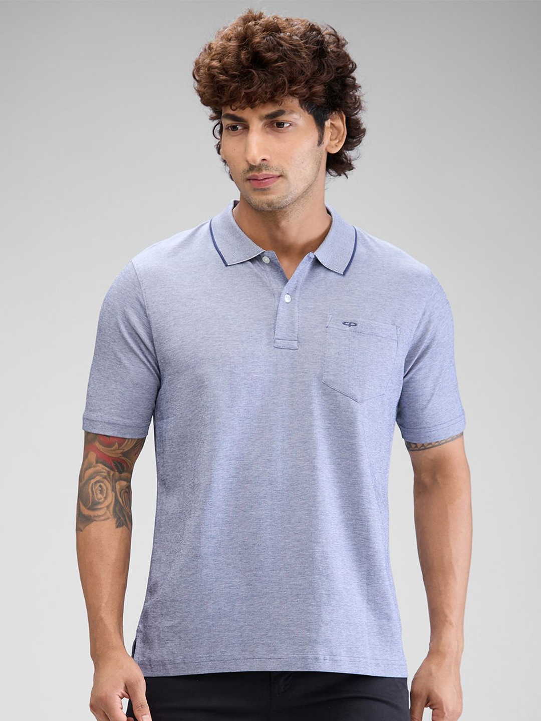 

ColorPlus Men Polo Collar Pockets T-shirt, Blue