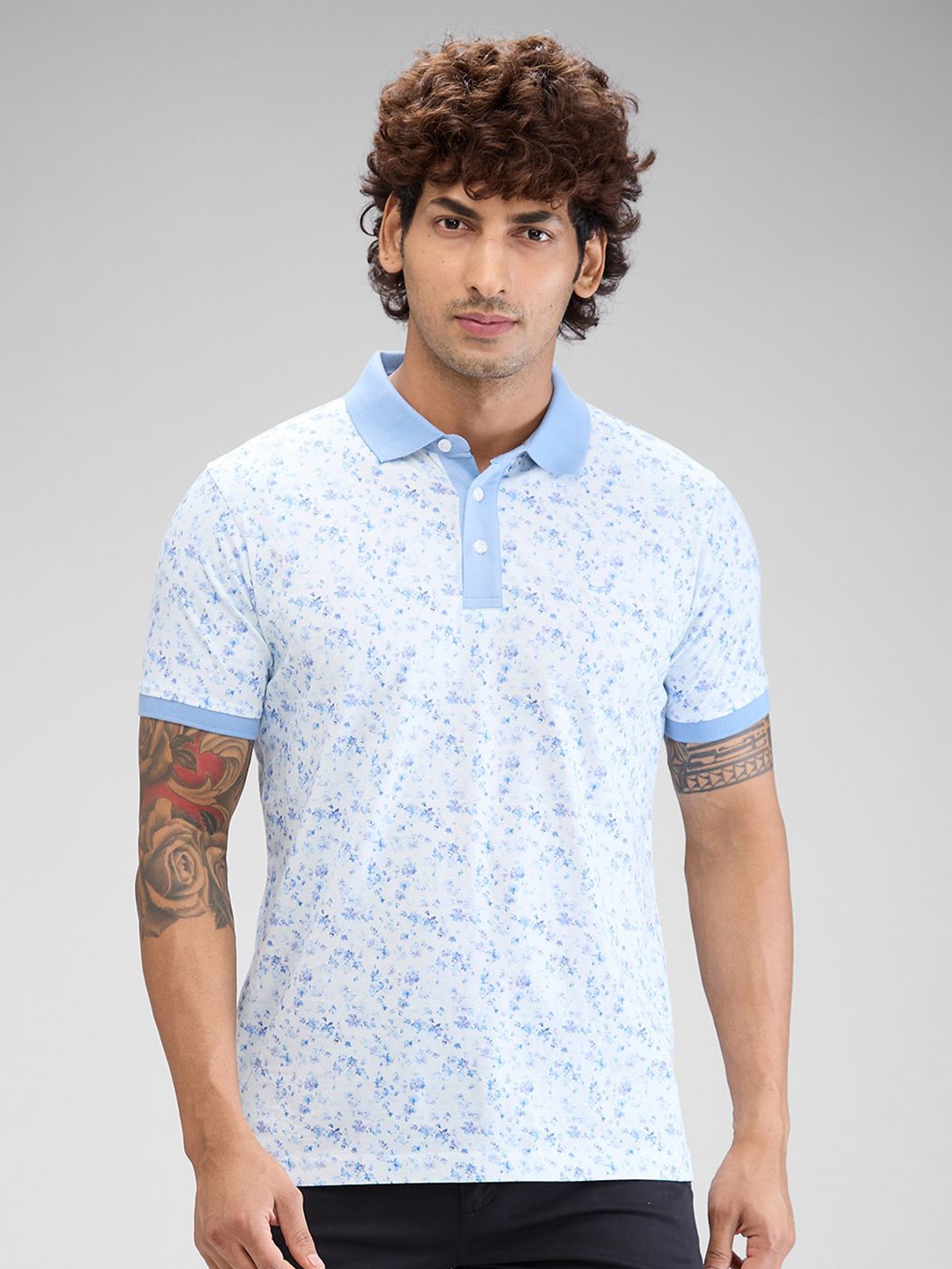 

ColorPlus Men Polo Collar Pockets T-shirt, Blue