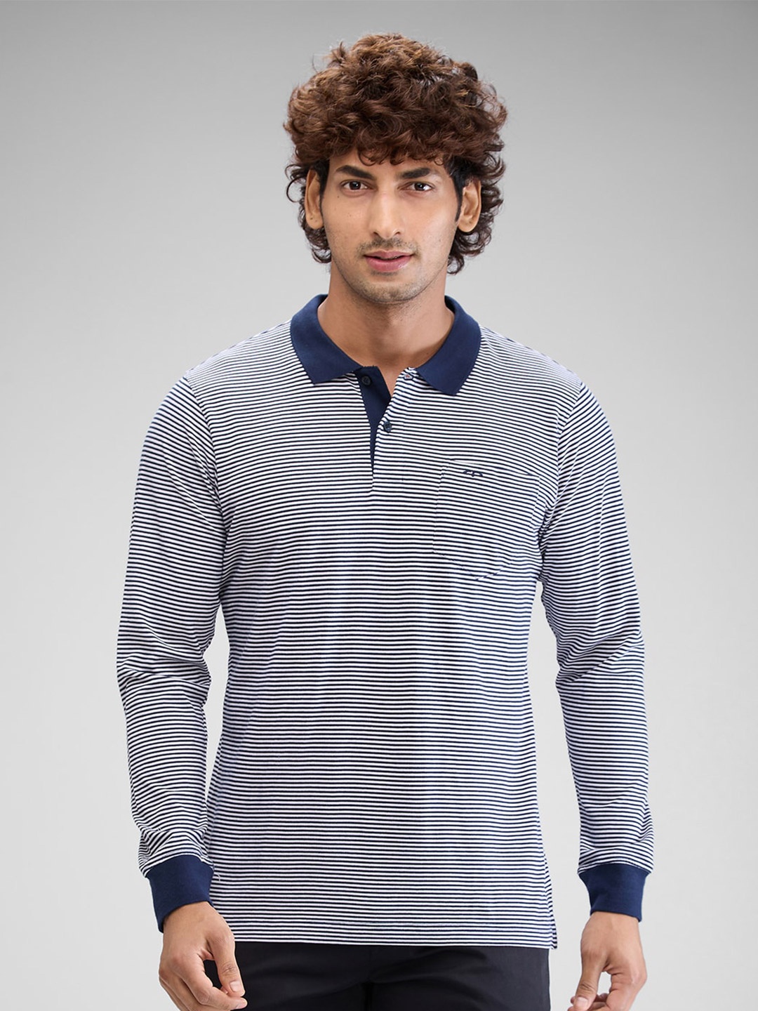 

ColorPlus Men Polo Collar Pockets T-shirt, Blue