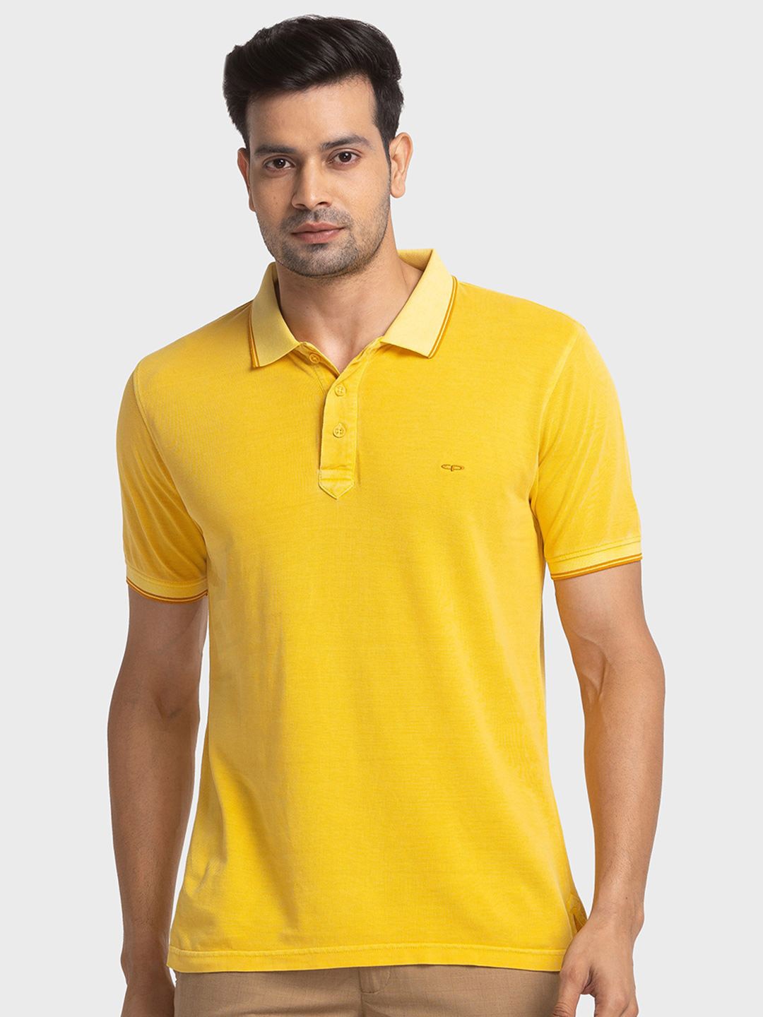 

ColorPlus Men Polo Collar T-shirt, Yellow