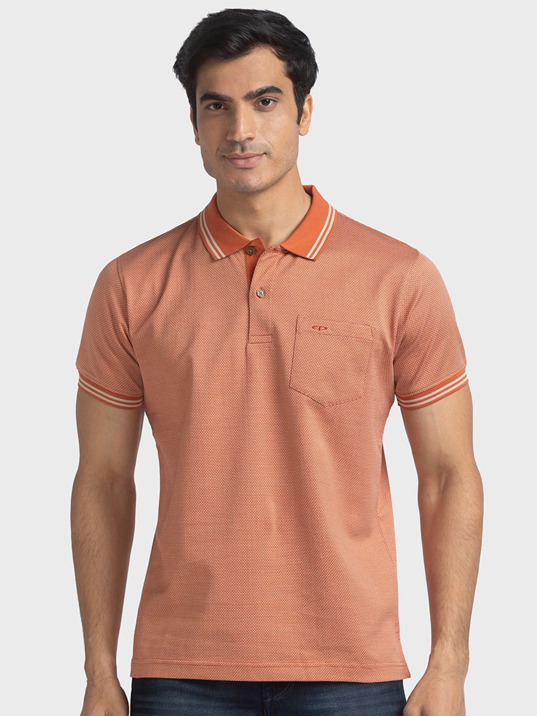 

ColorPlus Men Polo Collar Pockets T-shirt, Orange
