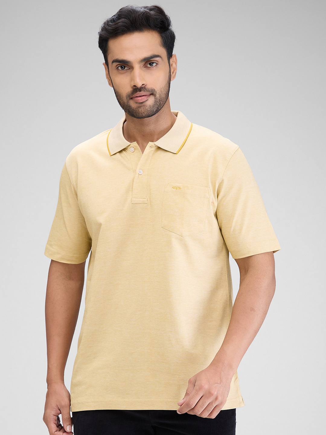 

ColorPlus Men Polo Collar Pockets T-shirt, Yellow