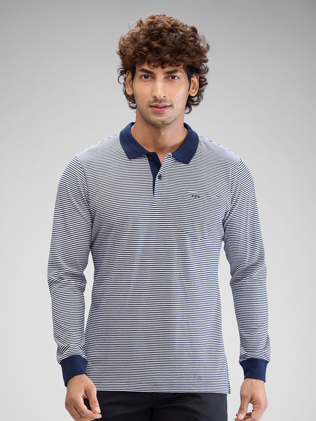 

ColorPlus Men Polo Collar Pockets T-shirt, Blue