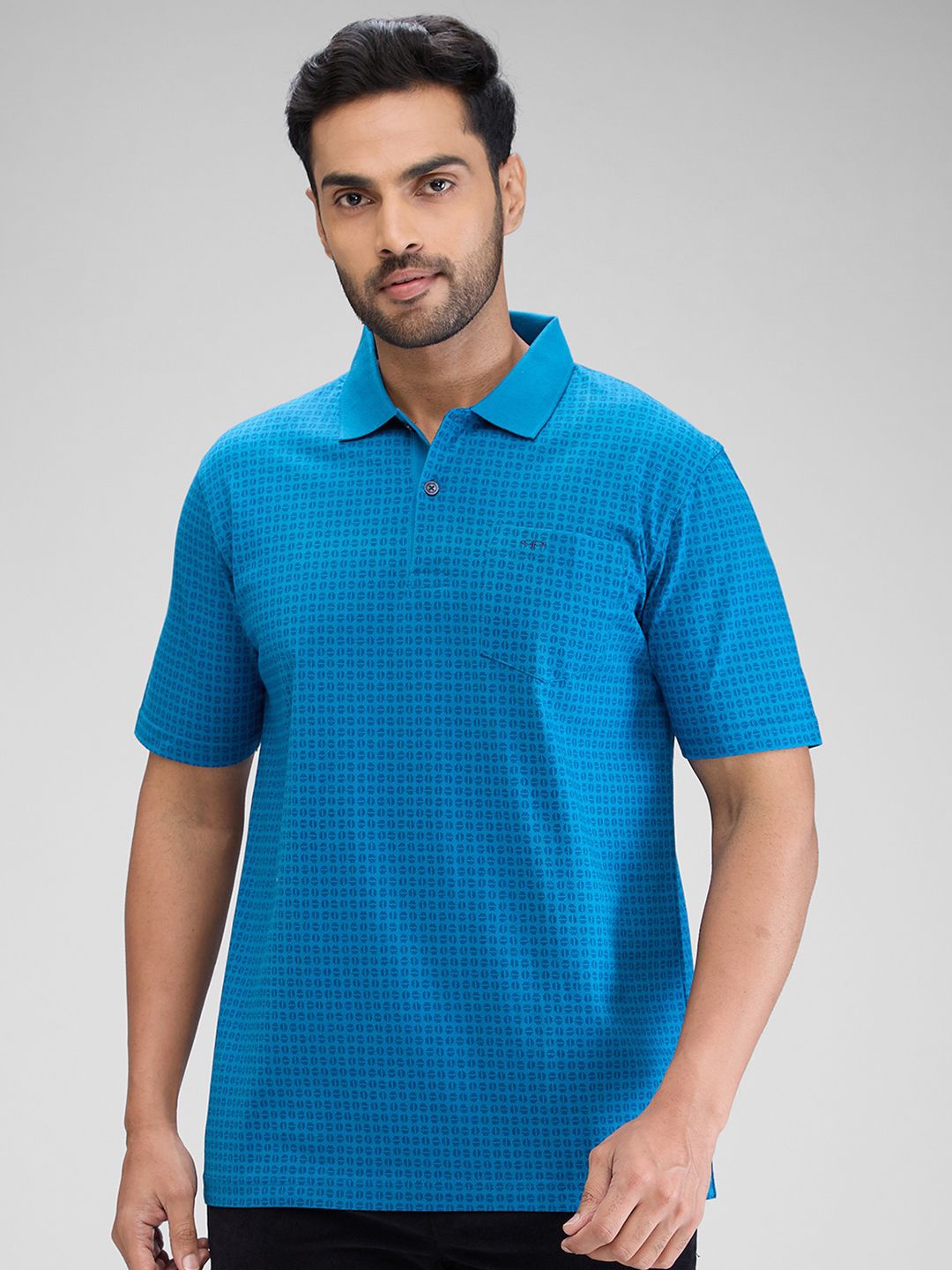 

ColorPlus Men Polo Collar Pockets T-shirt, Blue