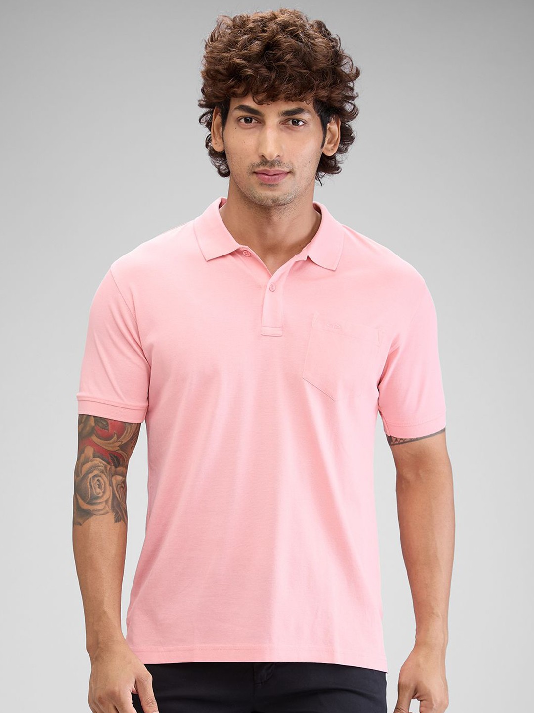 

ColorPlus Men Polo Collar Pockets T-shirt, Red