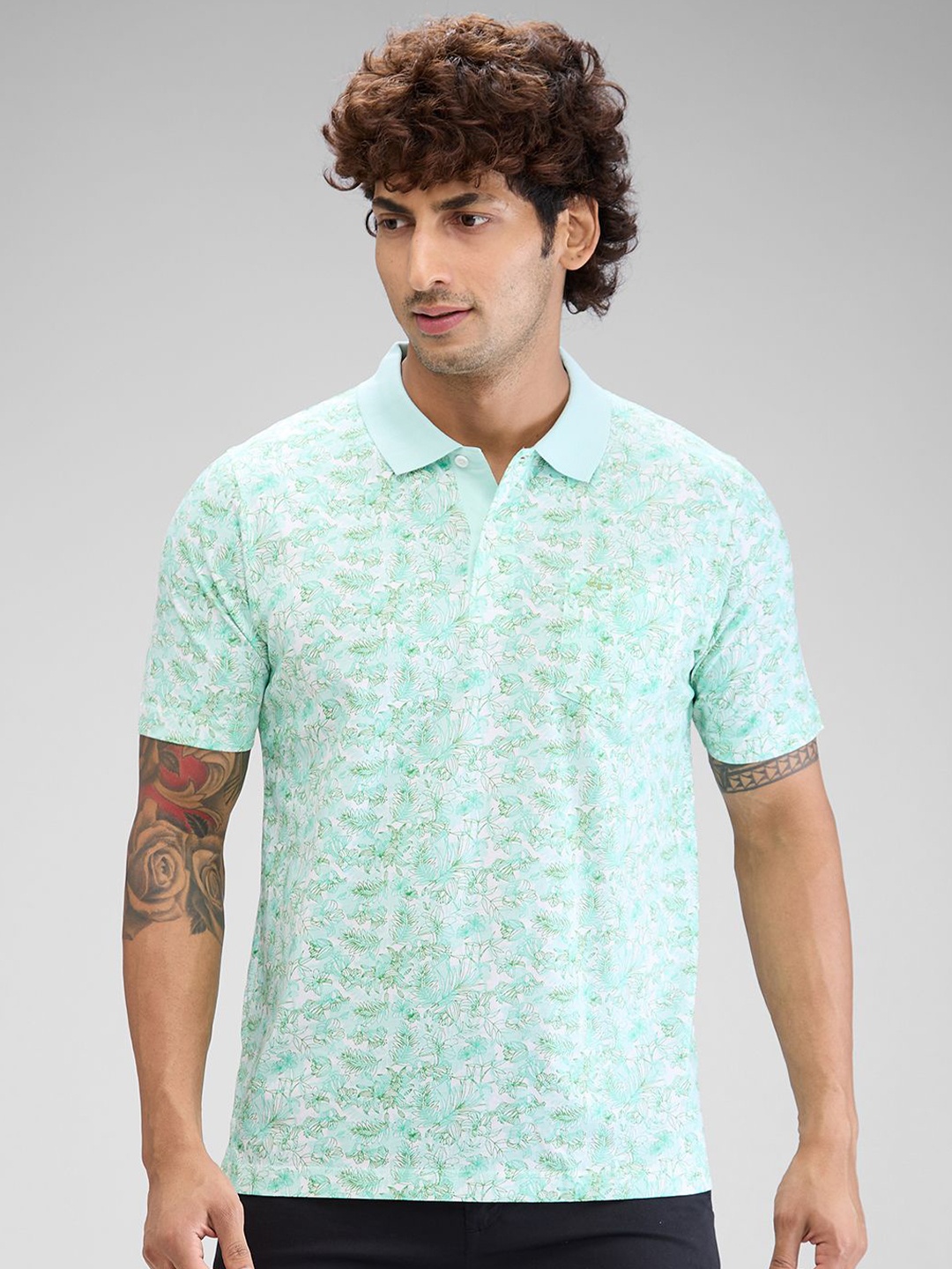 ColorPlus Men Polo Collar Pockets T-shirt, Green