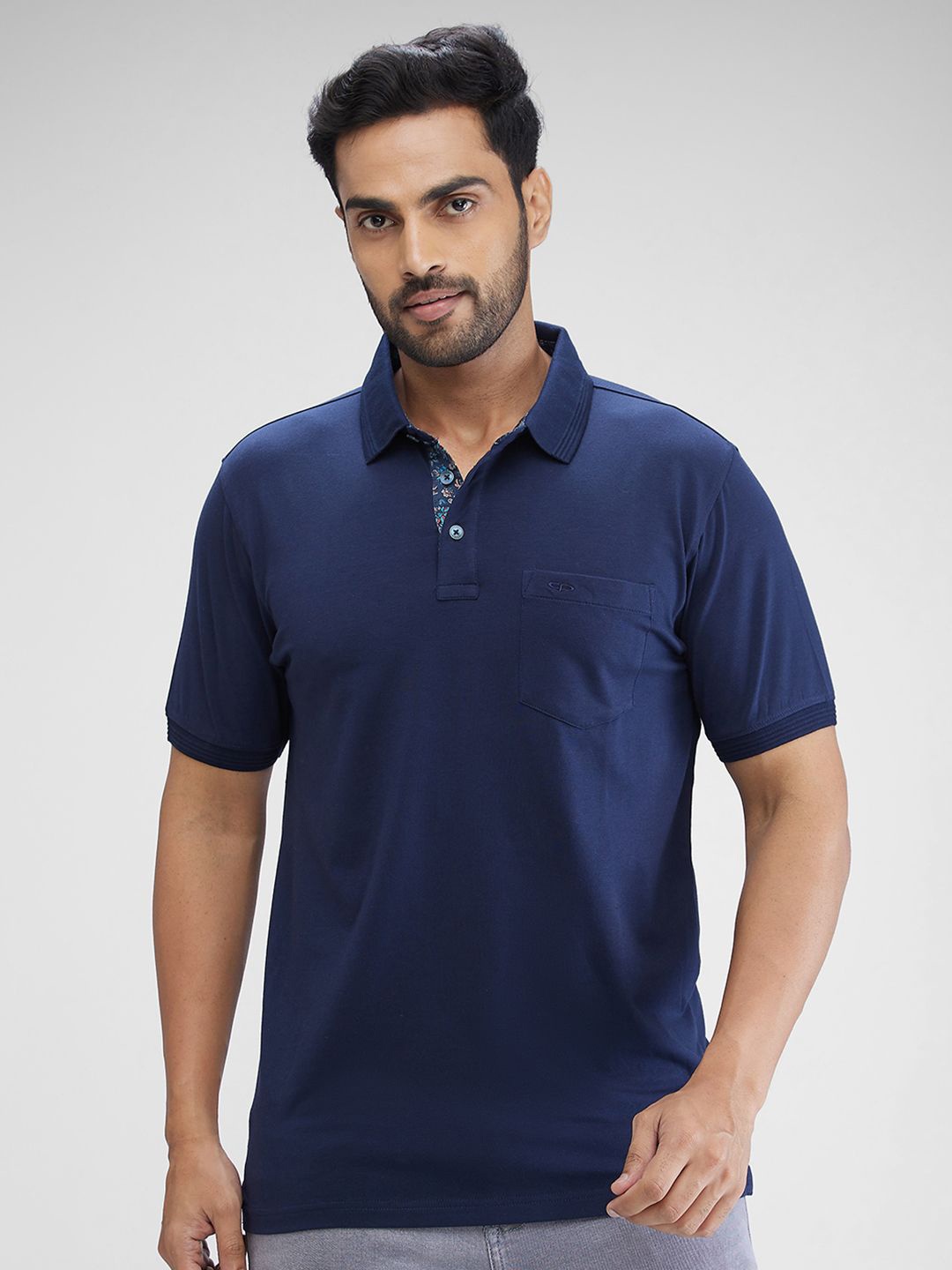 

ColorPlus Men Polo Collar Pockets T-shirt, Blue