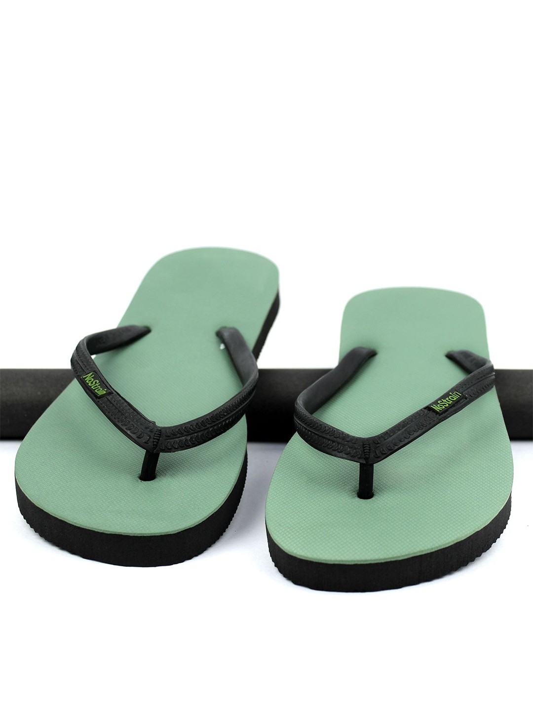 

NoStrain Women Rubber Thong Flip-Flops, Olive