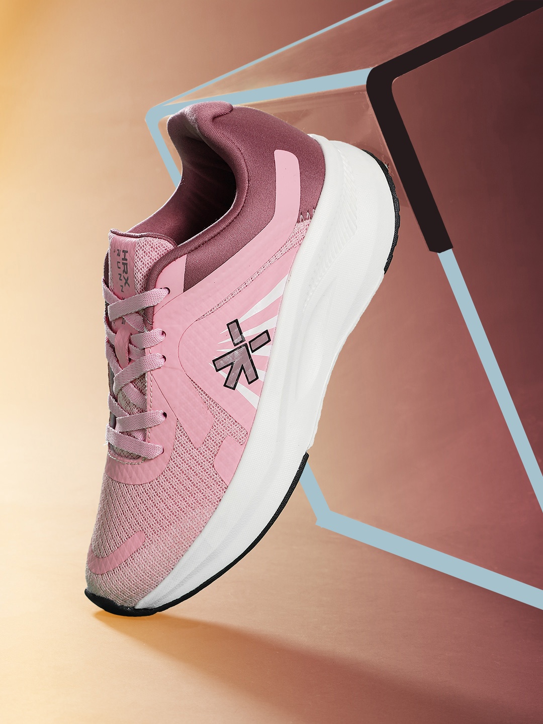

HRX by Hrithik Roshan Women Woven Design Running Shoes, Pink