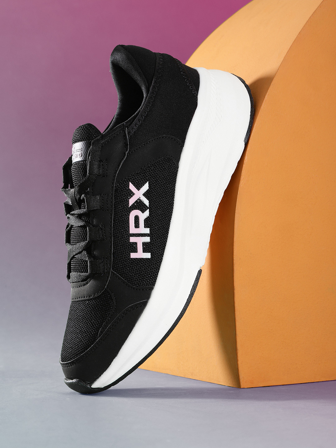

HRX by Hrithik Roshan Women Woven Design Running Shoes, Black