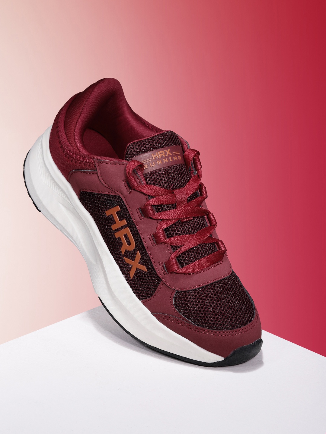 

HRX by Hrithik Roshan Women Woven Design Running Shoes, Maroon