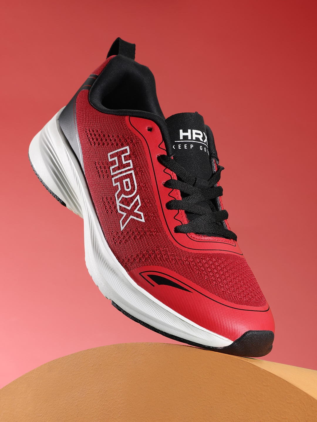 

HRX by Hrithik Roshan Men Woven Design Pickleball Shoes, Red