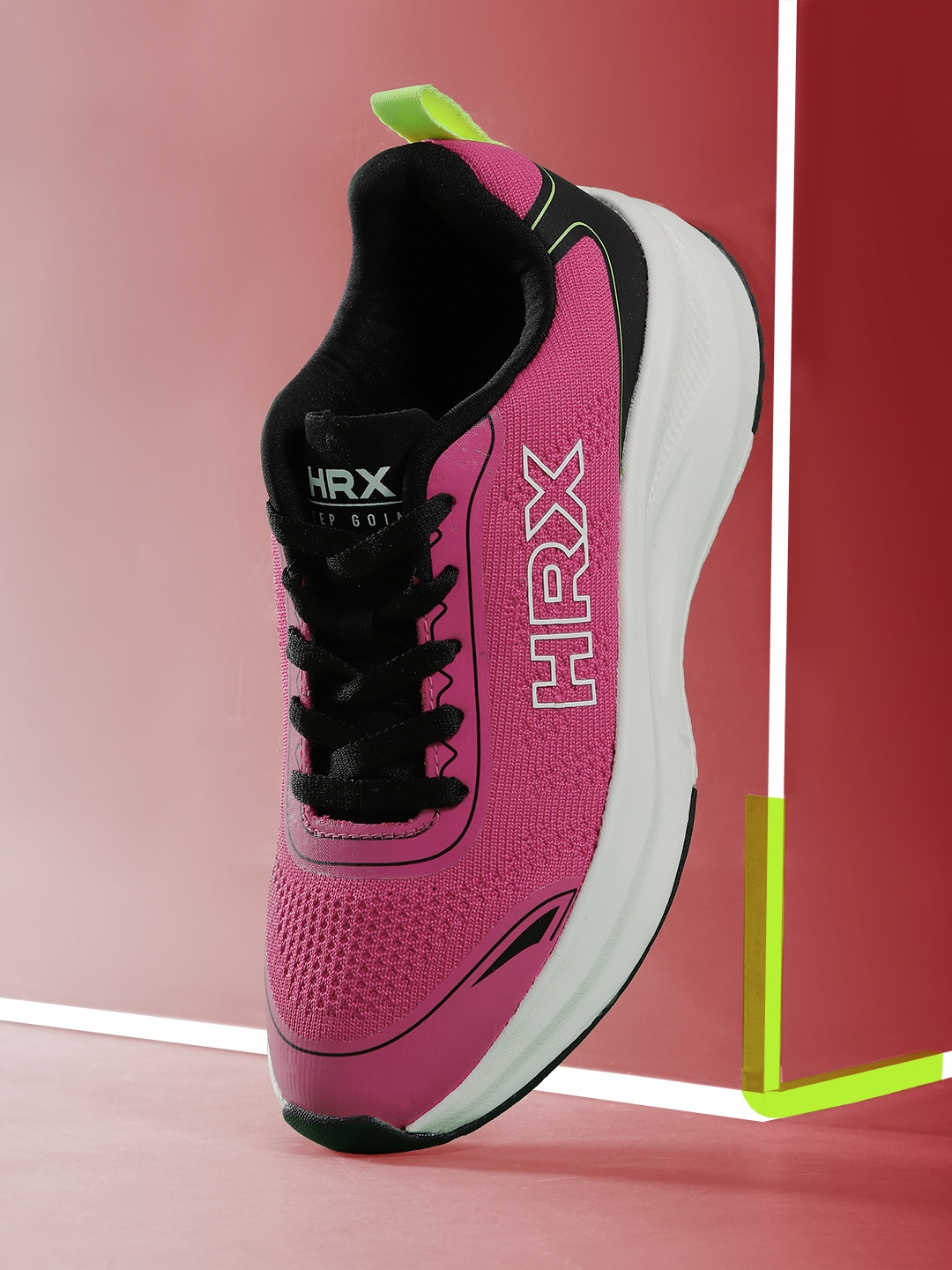 

HRX by Hrithik Roshan Women Woven Design Pickleball Shoes, Fuchsia