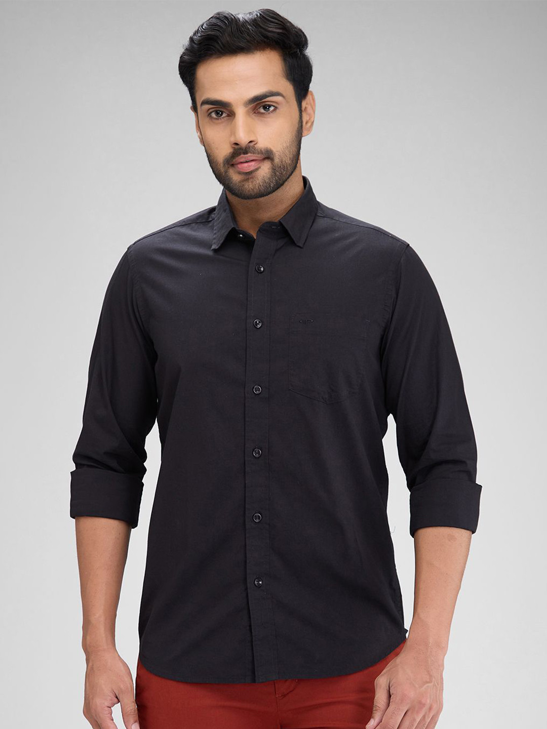

ColorPlus Men Contemporary Opaque Casual Shirt, Black