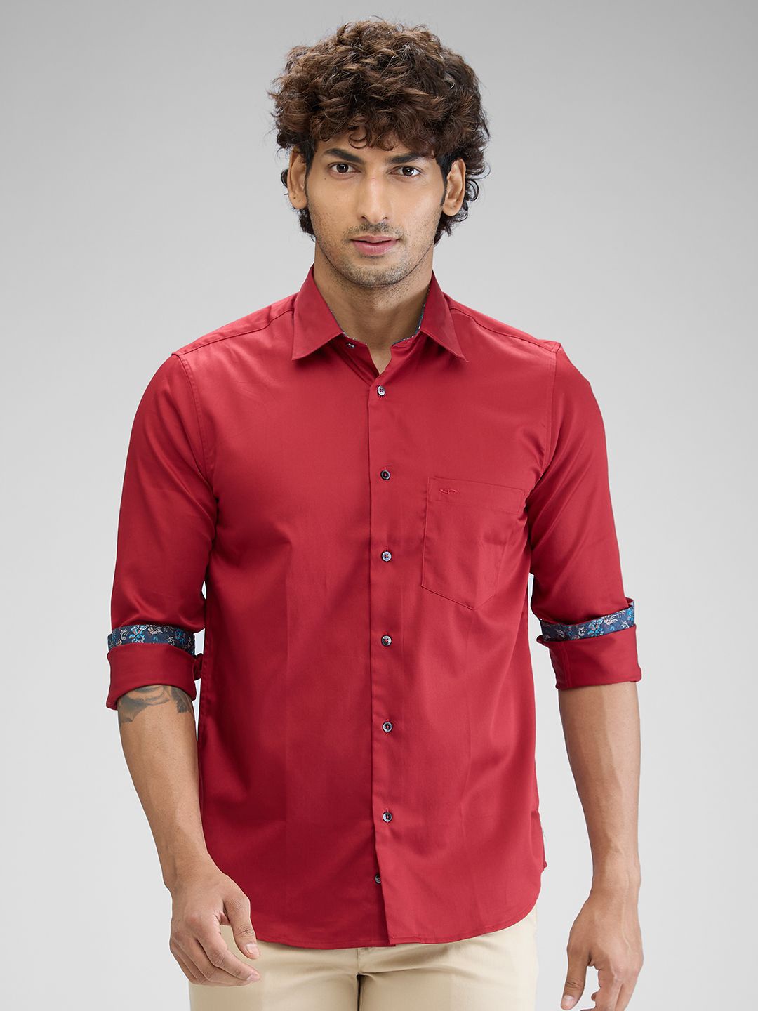 

ColorPlus Men Opaque Casual Shirt, Red