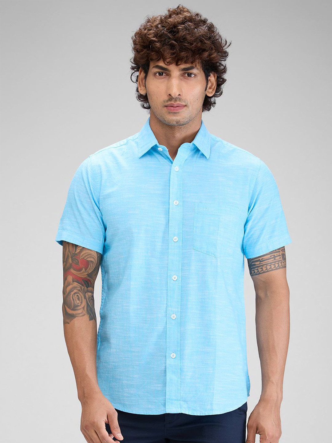 

ColorPlus Men Tailored Fit Opaque Casual Shirt, Blue
