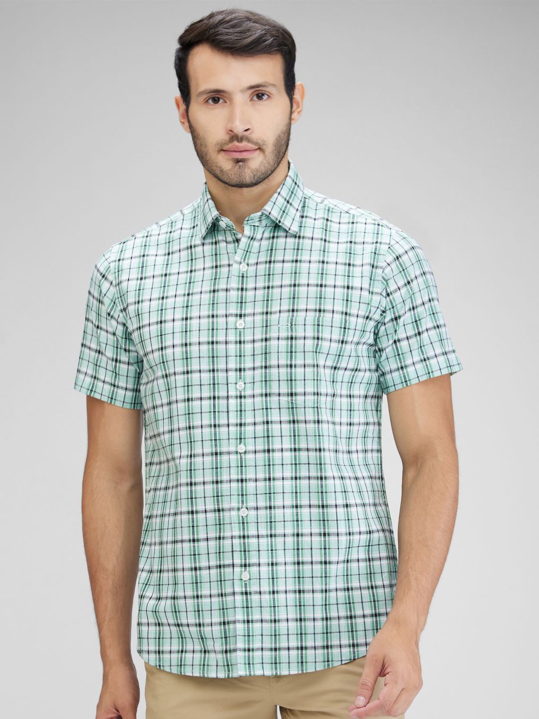 

ColorPlus Men Tartan Checks Opaque Checked Casual Shirt, Green