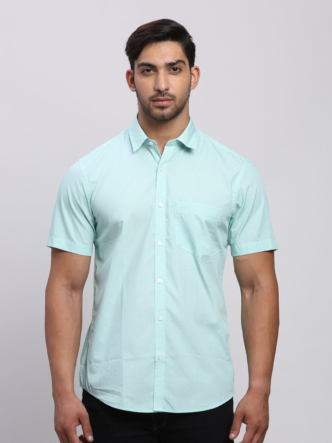 

ColorPlus Men Tailored Fit Opaque Casual Shirt, Green