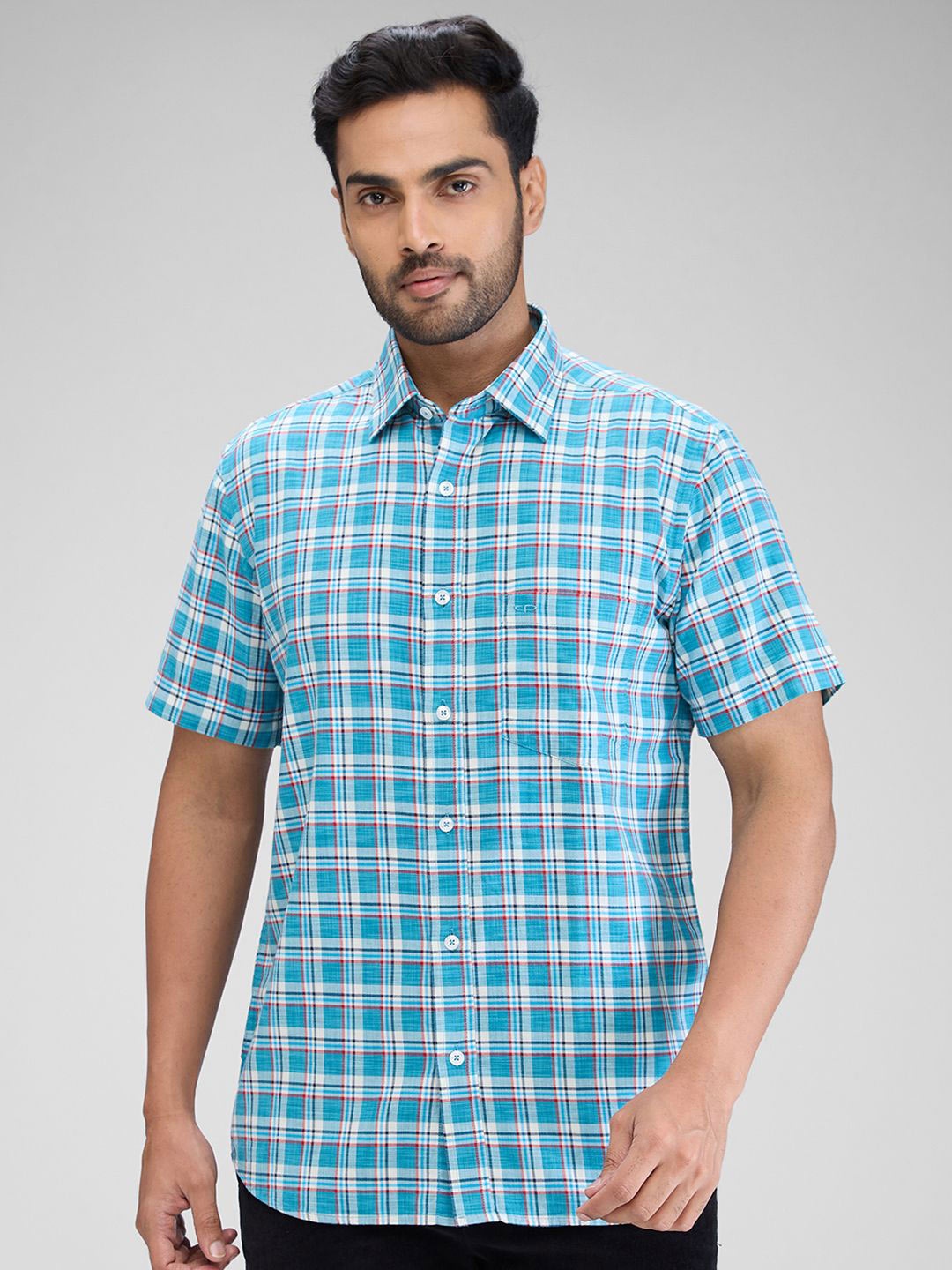 

ColorPlus Men Tailored Fit Tartan Checks Opaque Checked Casual Shirt, Green