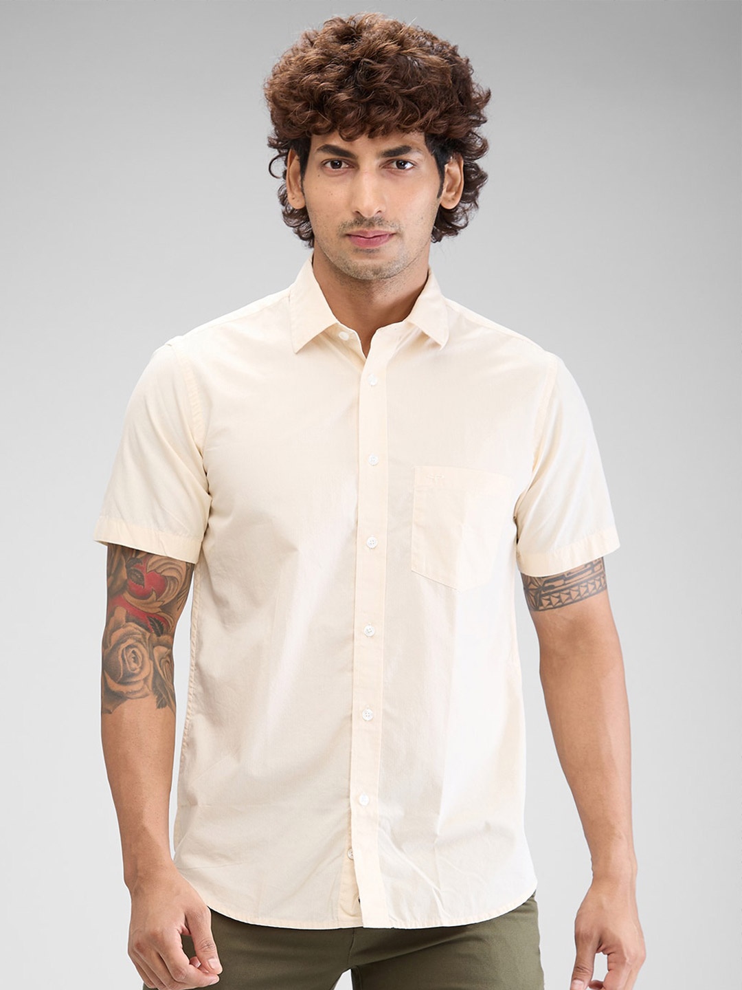 

ColorPlus Men Opaque Casual Shirt, Beige