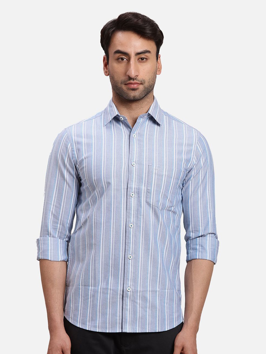 

ColorPlus Men Opaque Striped Casual Shirt, Brown