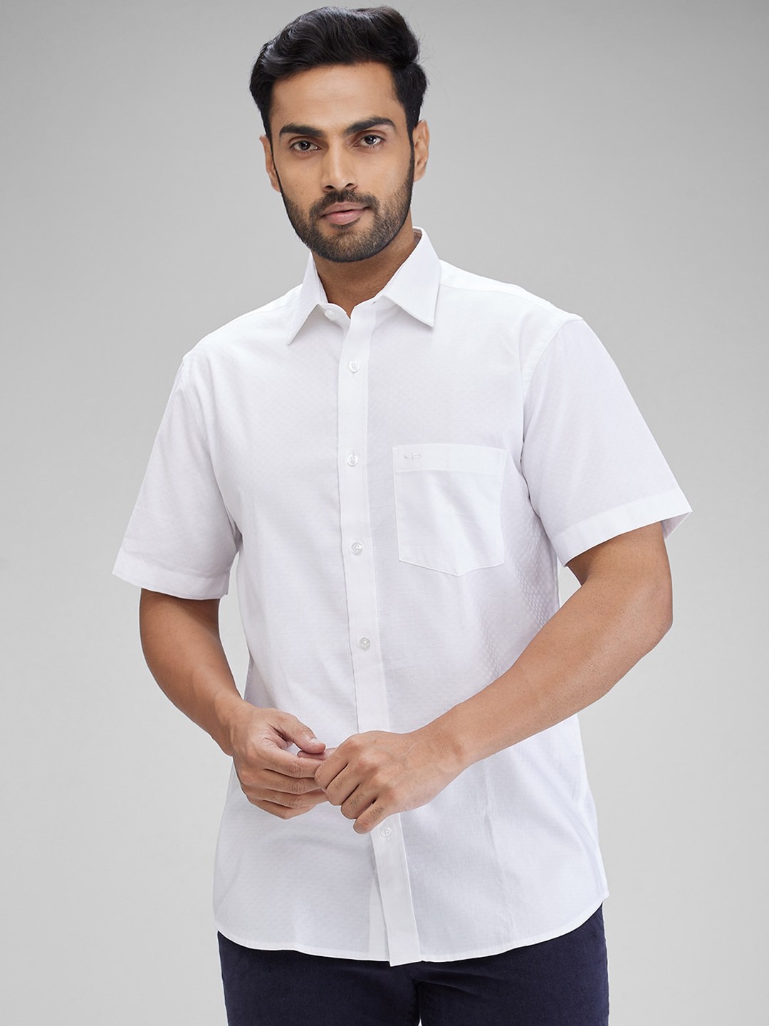 

ColorPlus Men Tailored Fit Opaque Casual Shirt, White