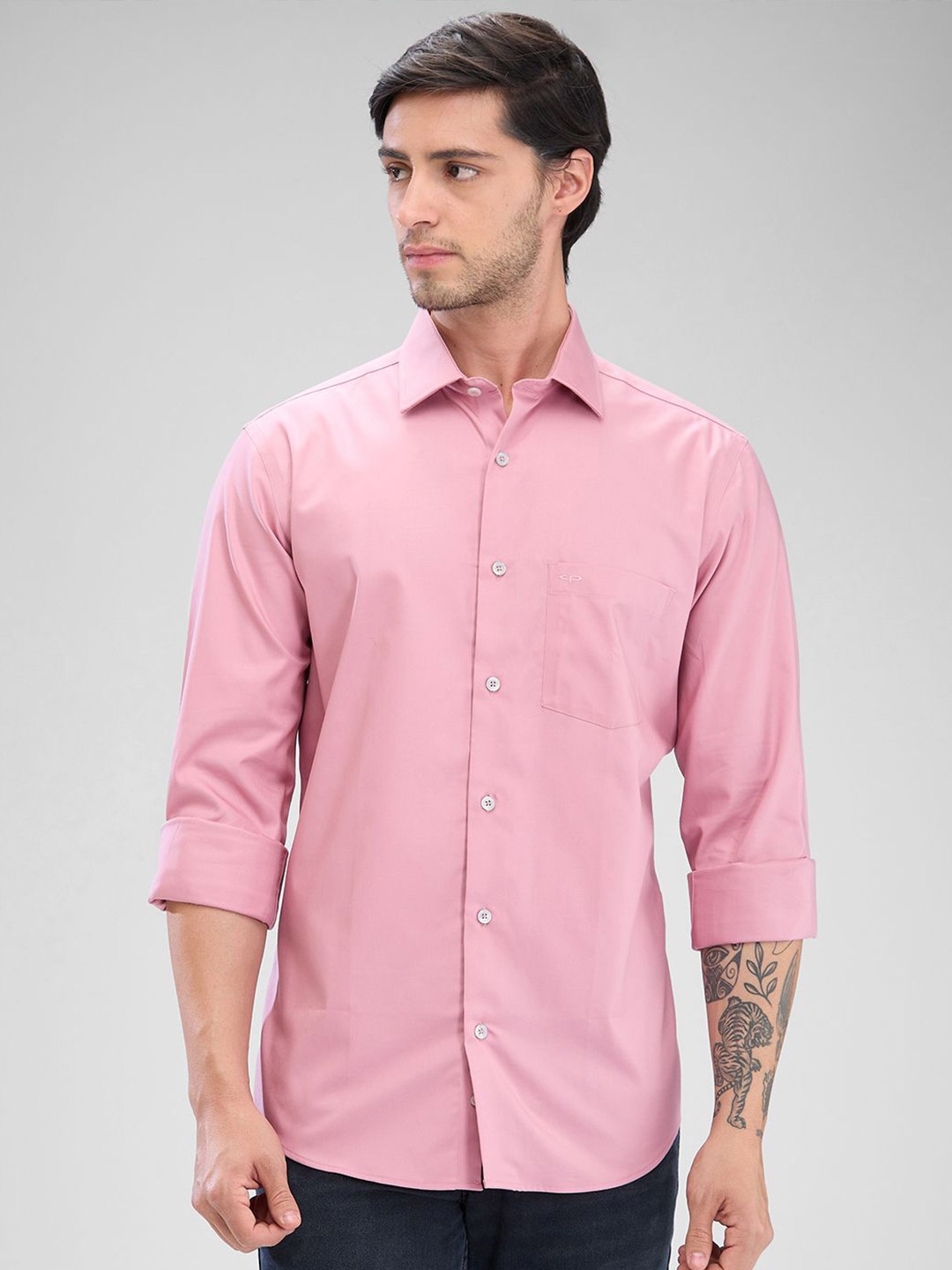 

ColorPlus Men Micro Checks Opaque Casual Shirt, Red