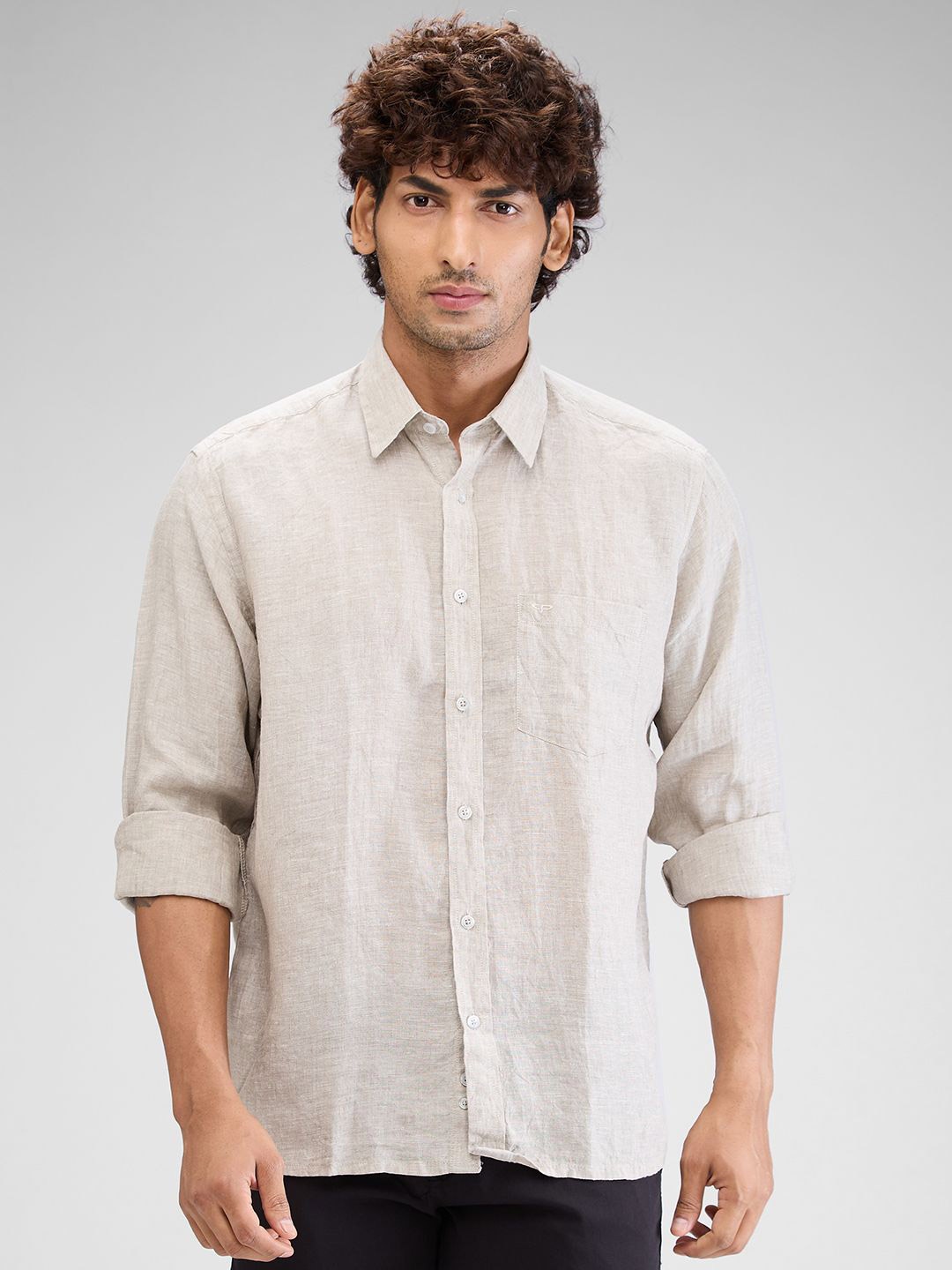 

ColorPlus Men Comfort Opaque Casual Shirt, Beige