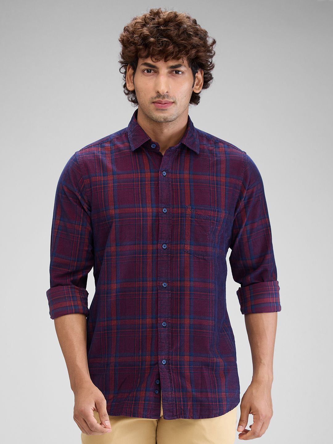 

ColorPlus Men Tartan Checks Opaque Checked Casual Shirt, Maroon
