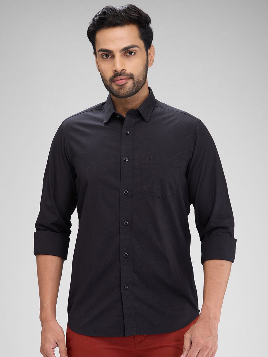 

ColorPlus Men Contemporary Opaque Casual Shirt, Black