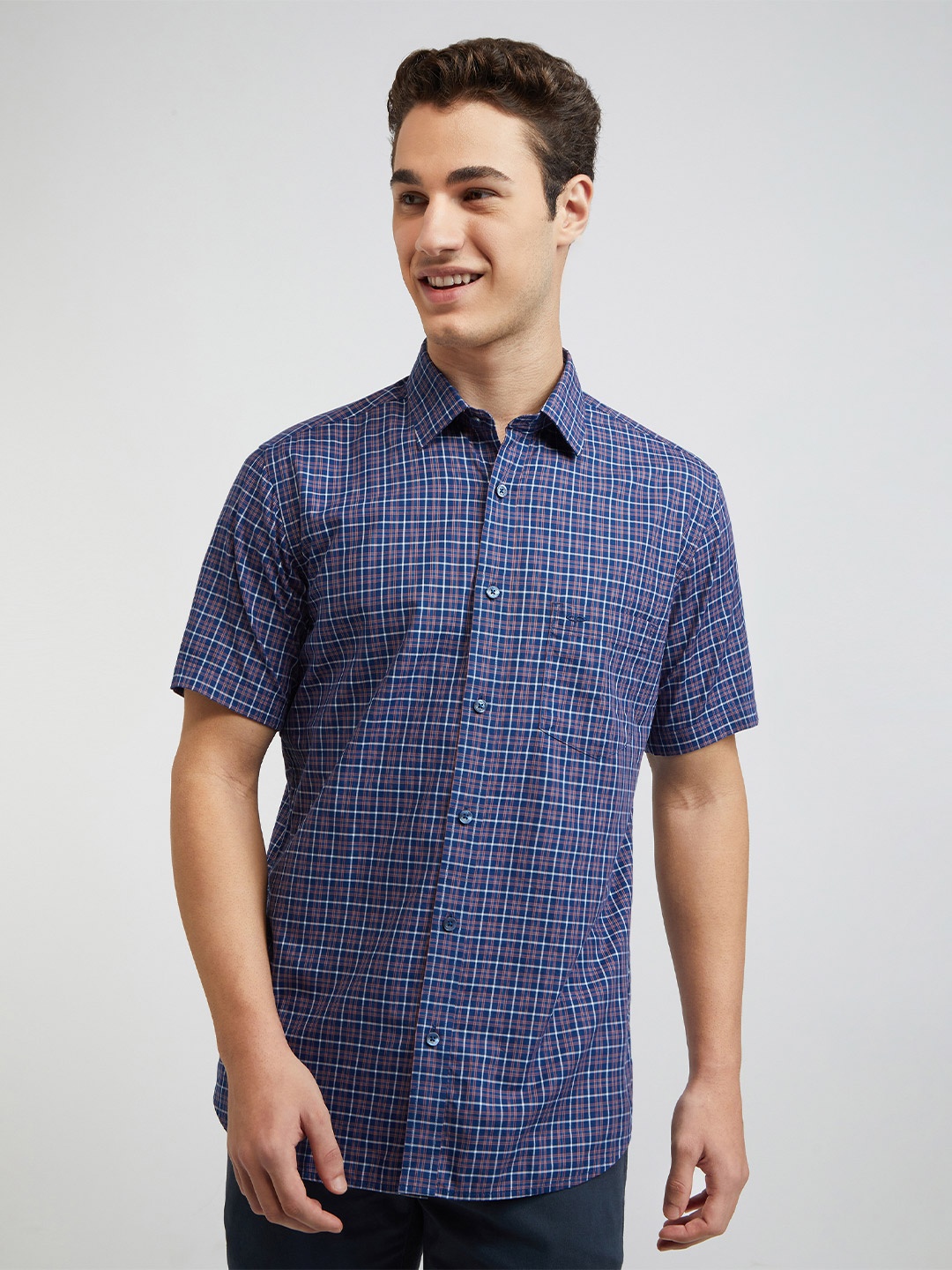 

ColorPlus Men Opaque Checked Casual Shirt, Blue