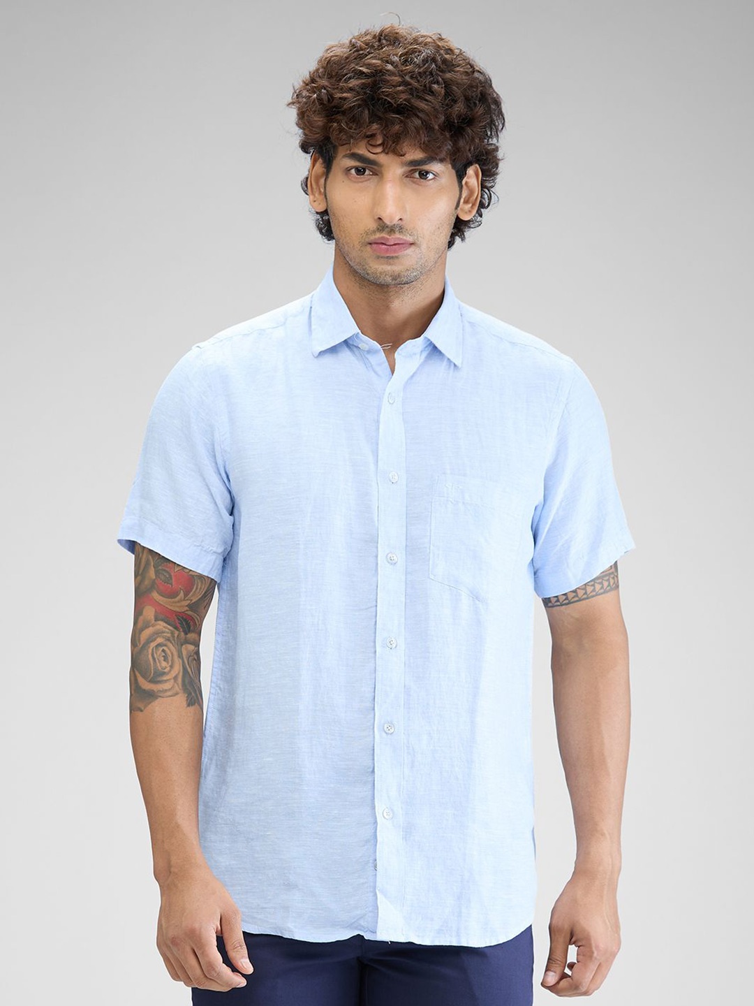 

ColorPlus Men Opaque Casual Shirt, Blue