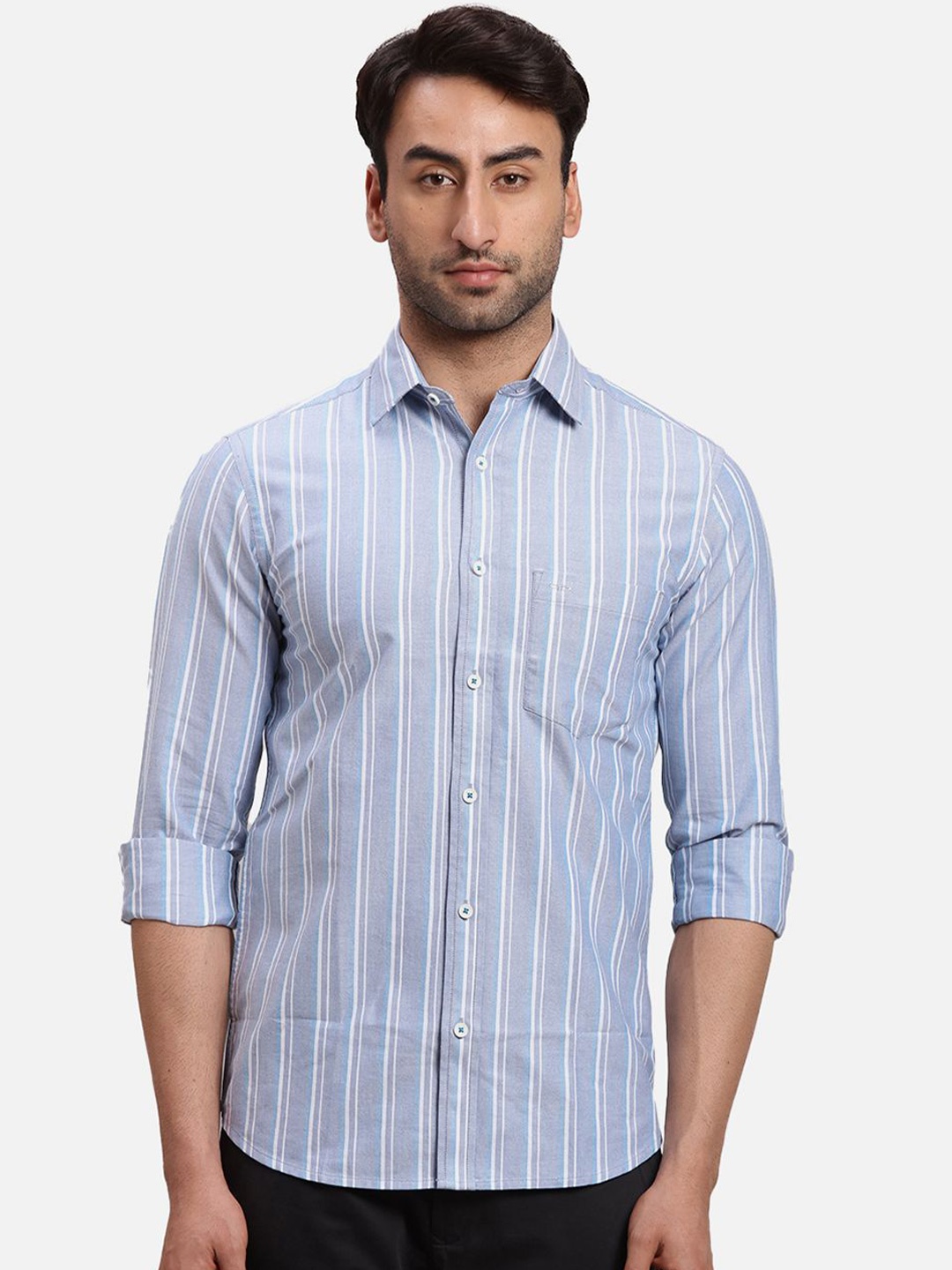 

ColorPlus Men Opaque Striped Casual Shirt, Brown