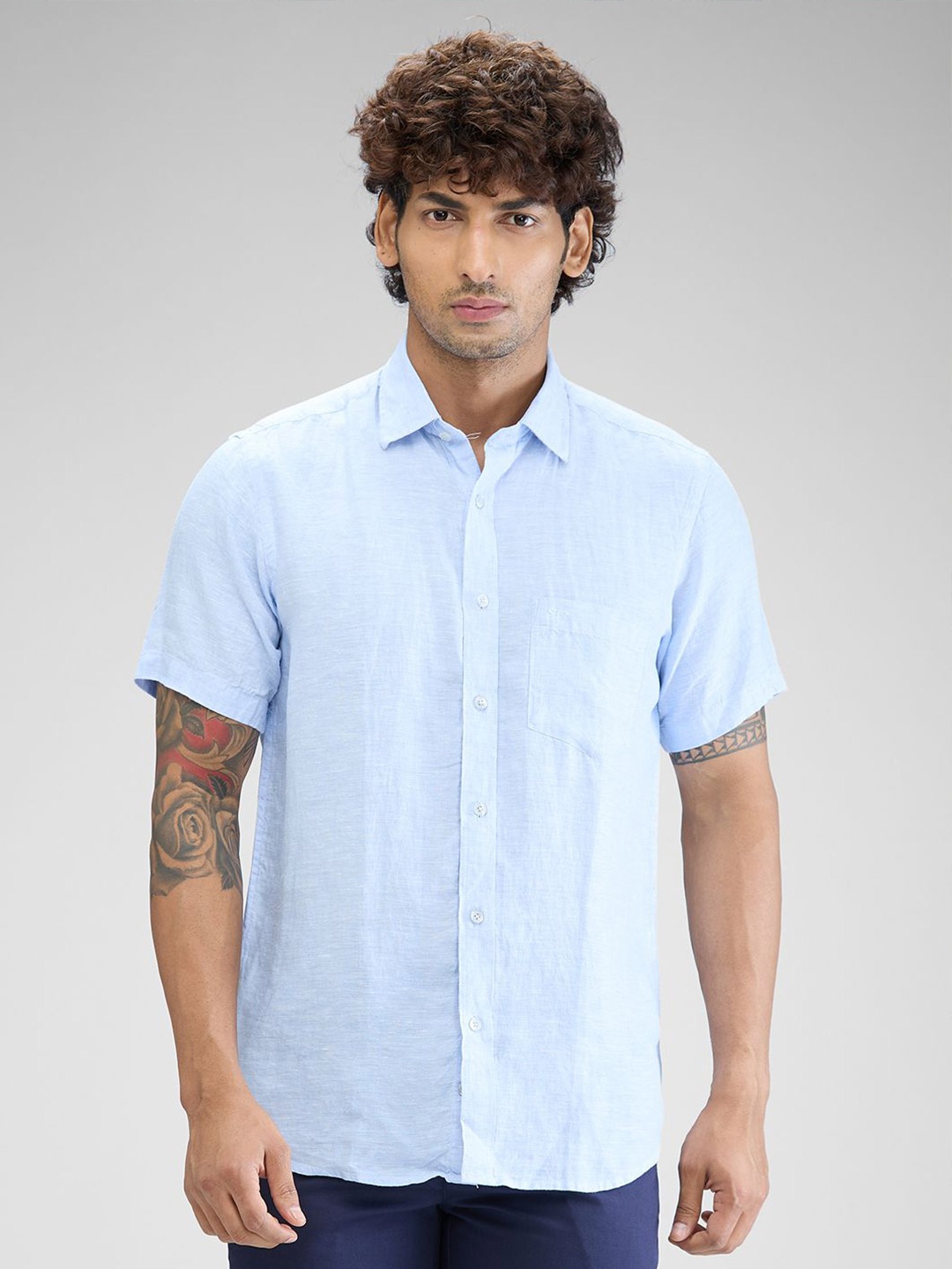 

ColorPlus Men Opaque Casual Shirt, Blue