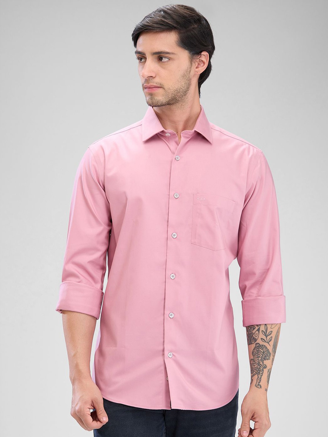 

ColorPlus Men Micro Checks Opaque Casual Shirt, Red