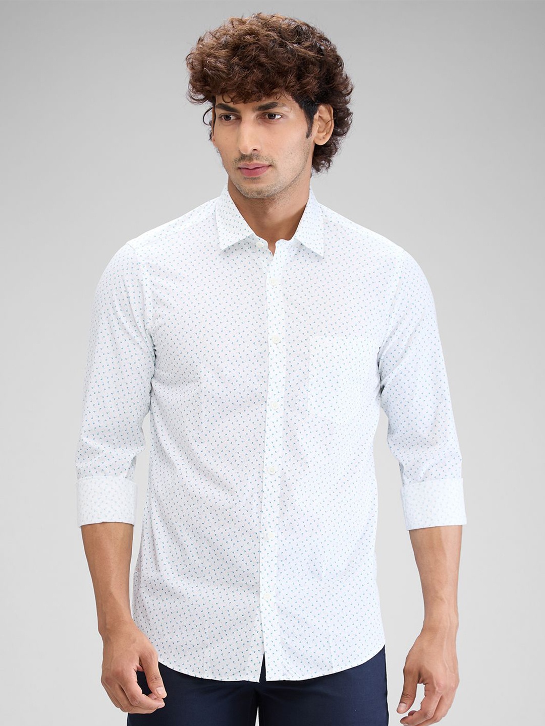 

ColorPlus Men Contemporary Floral Opaque Printed Casual Shirt, Blue
