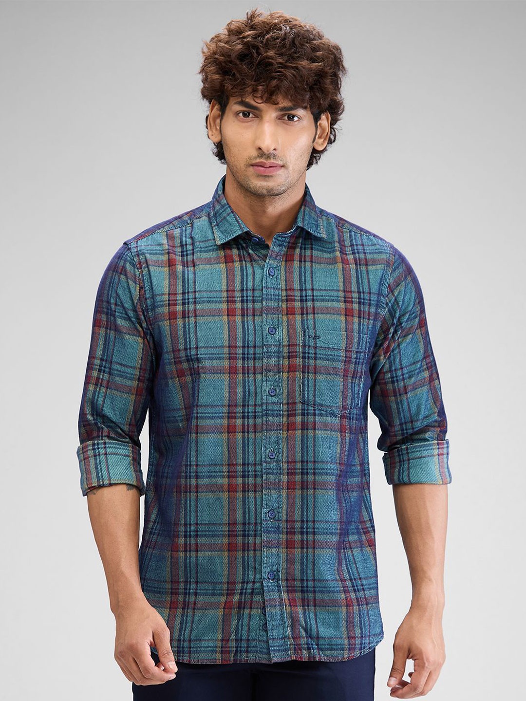 

ColorPlus Men Tartan Checks Opaque Checked Casual Shirt, Green