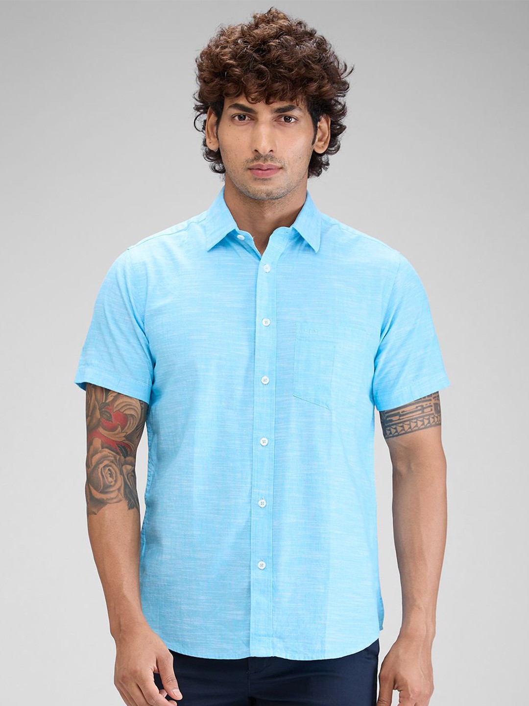 

ColorPlus Men Tailored Fit Opaque Casual Shirt, Blue