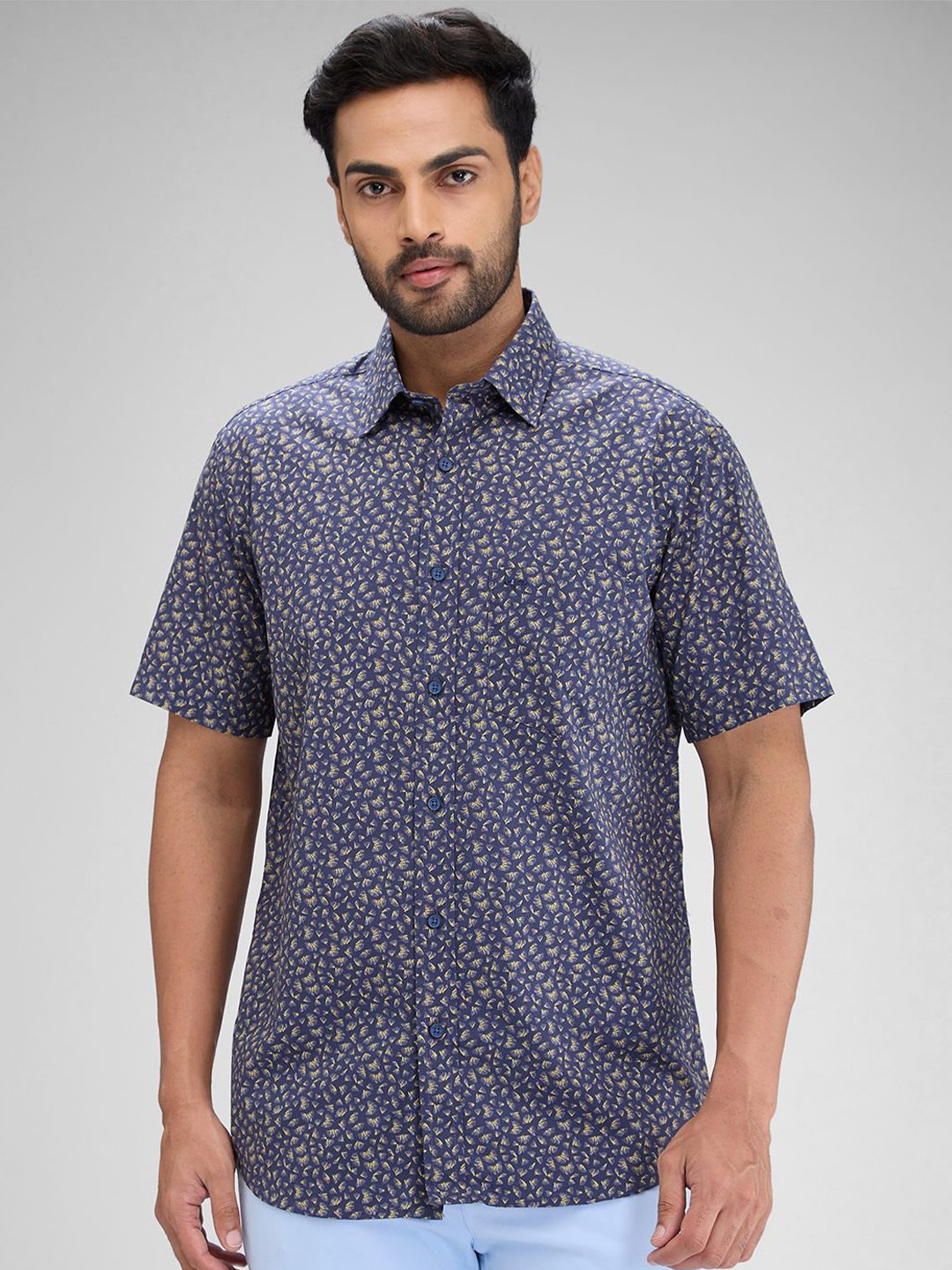 

ColorPlus Men Floral Opaque Printed Casual Shirt, Blue