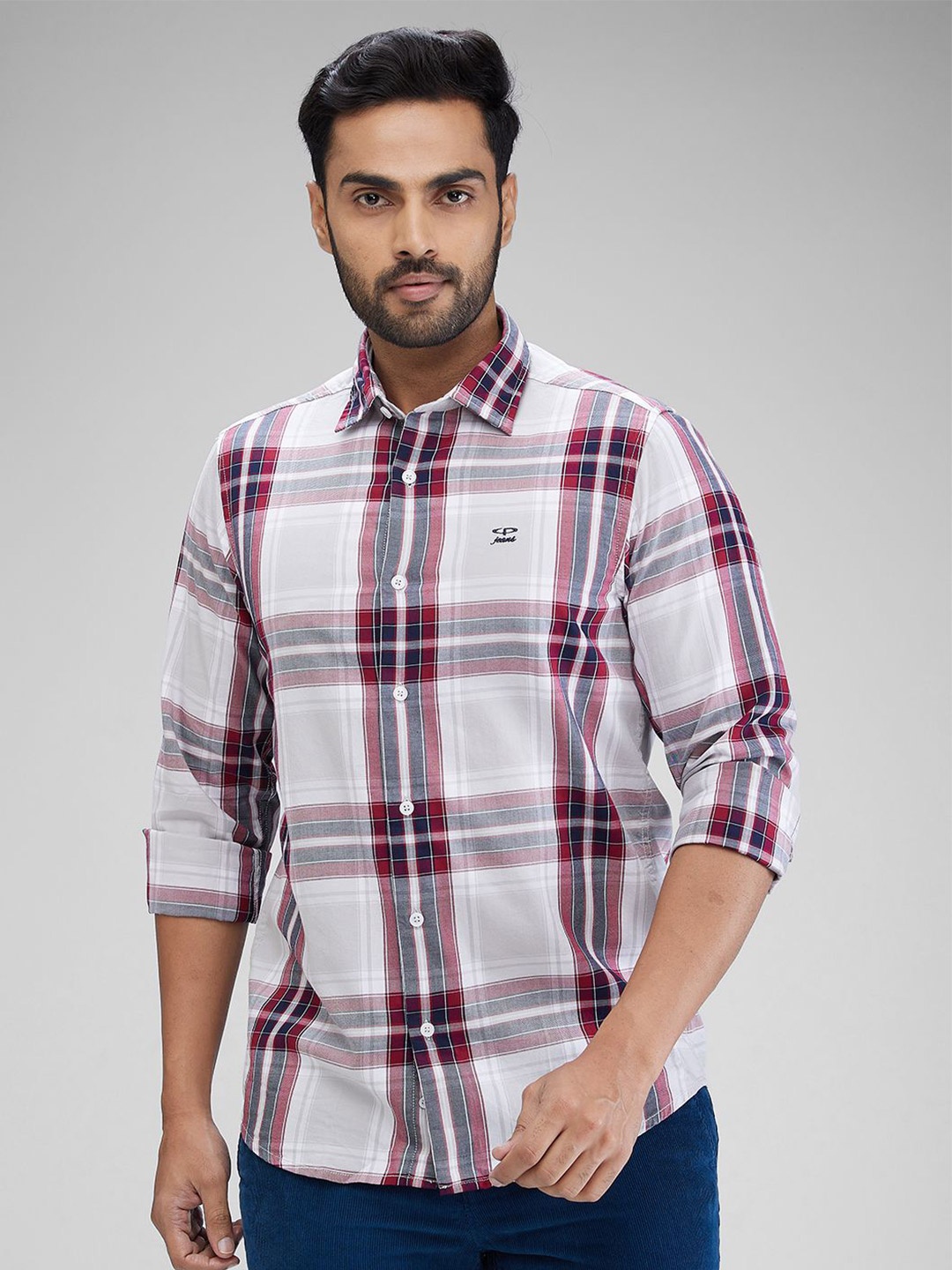 

ColorPlus Men Contemporary Tartan Checks Opaque Checked Casual Shirt, Red