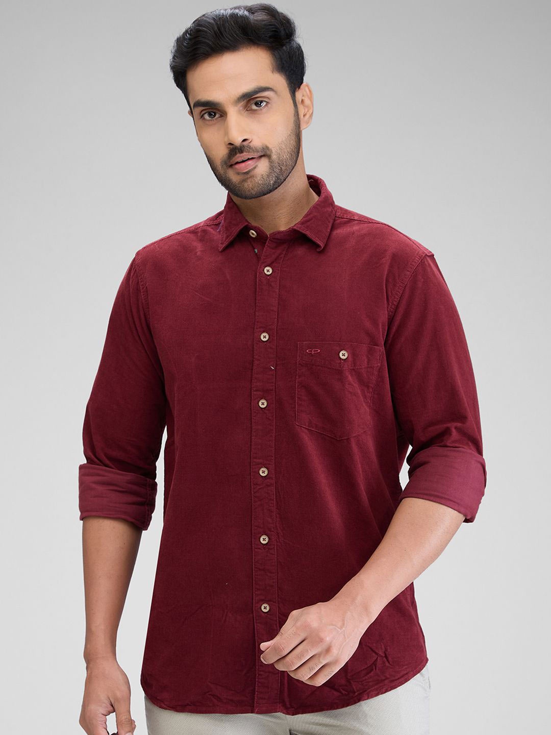 

ColorPlus Men Opaque Casual Shirt, Maroon