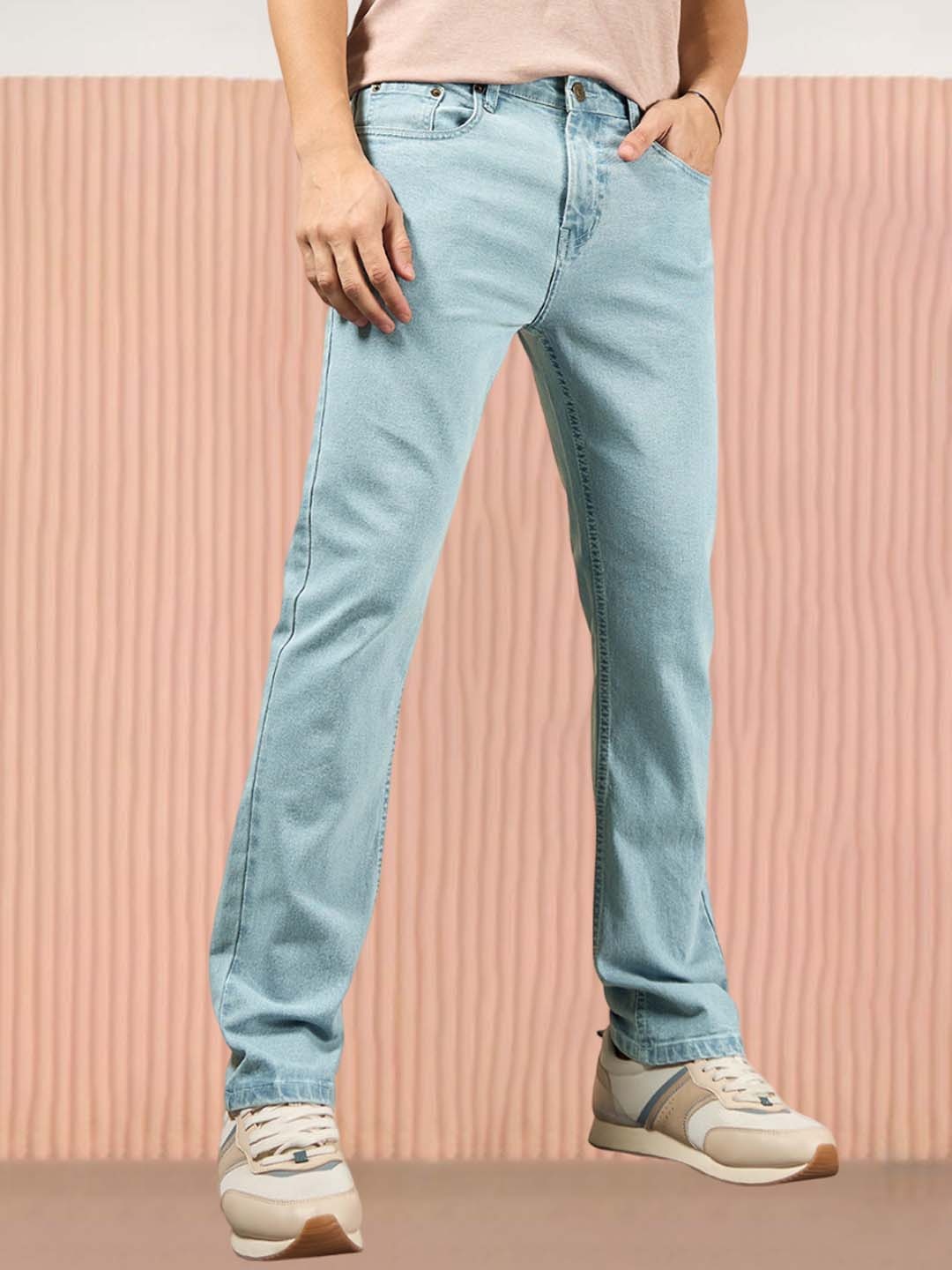 

Beyoung Men Low Distress Jeans, Blue