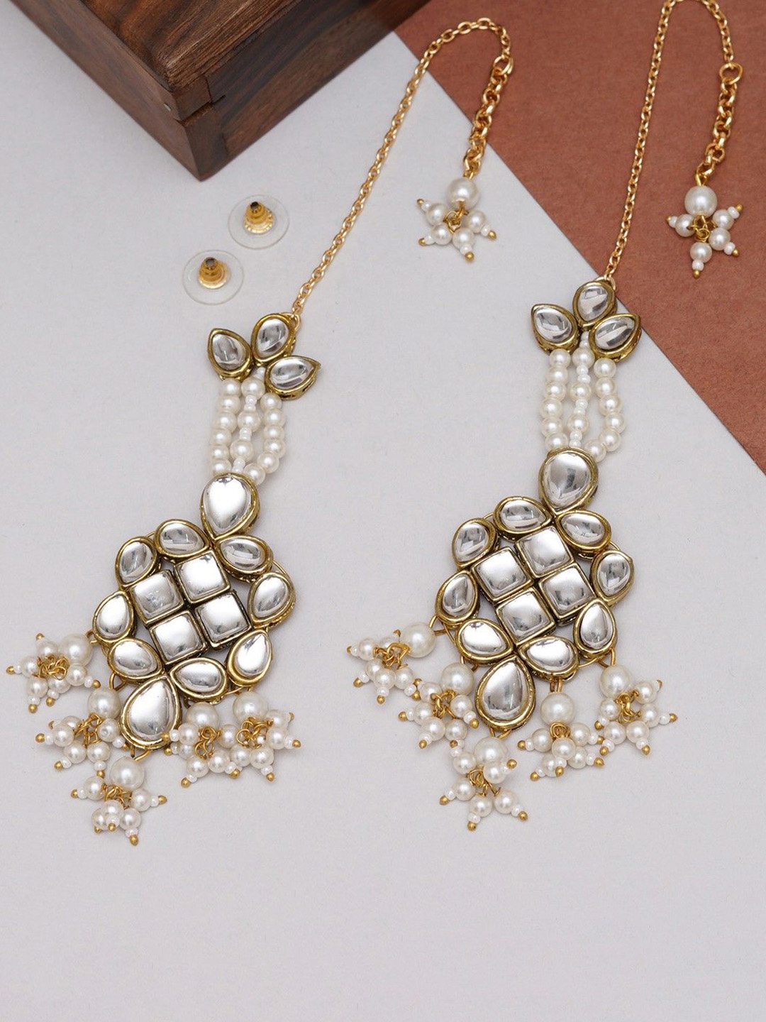 

BeAbhika Contemporary Drop Earrings, White